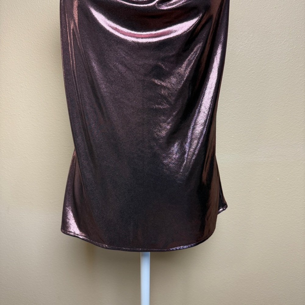 Zara Metallic Draped Cowl Neck Camisole, Small - Picture 3 of 8